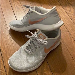 White gray and gold Nike Sneakers